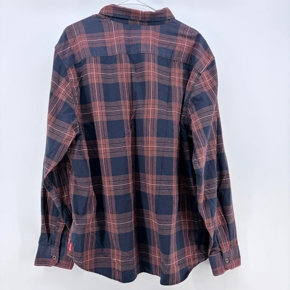 Wrangler Flannel Shirt Long Sleeve Button Up Mens 2XL red Plaid Western  Casual